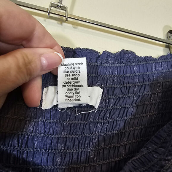 Japna Floral Strapless Boho Wide Leg Jumpsuit Ruffle Hem Blue White Size Small - Picture 4 of 7